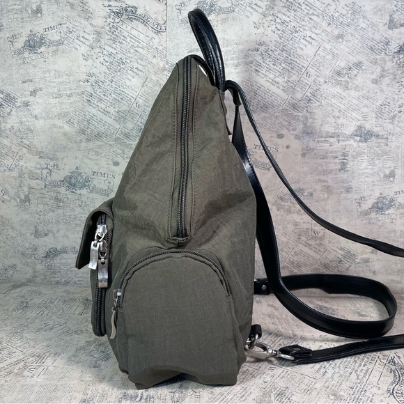 Baggallini Khaki Green Nylon Convertible Backpack - Picture 4 of 9
